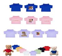 DRAJOIN 10 Piezas Ropa Personalizada para Ositos con Foto y Nombre, Ositos de Peluche de 20-40 cm, Ropa Personalizada para Muñecos Haz tu Propia Camisa Peluche