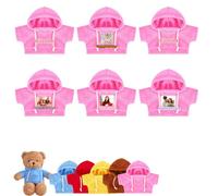 DRAJOIN 6 Piezas Ropa Personalizada para Ositos de Peluche con Foto y Nombre, Ositos de Peluche 20-40 cm, Ropa Personalizada para Muñecos Haz tu Propia Camisa