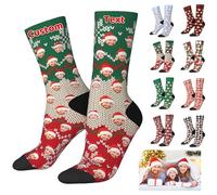 DRAJOIN Calcetines De Navidad Personalizados Con Retrato Y Texto, Regalos Graciosos Para Él Y Para Navidad Y San Valentín