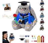DRAJOIN Conejo De Graduación A Medida con Imagen Y Palabra para La Graduación Y Navidad, Personalizado Graduation Bunny Plush Regalo Personalizado para Niños Adultos Y Graduados
