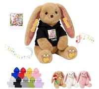 DRAJOIN Conejo De Peluche Personalizado con Texto Y Foto, Stuffed Bunny Juguete De Peluche A Medida como Regalos Personalizados para Adultos Y Niños En Pascua Y Navidad, 25cm