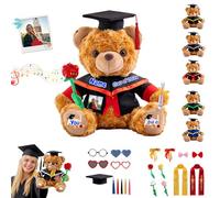 DRAJOIN Oso De Graduación A Medida con Imagen Y Palabra para La Graduación Y Navidad, Personalizado Graduation Teddy Bear Regalo Personalizado para Todos Los Graduados De Jardín A Universidad