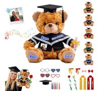 DRAJOIN Oso De Graduación A Medida con Imagen Y Palabra para La Graduación Y Navidad, Personalizado Graduation Teddy Bear Regalo Personalizado para Todos Los Graduados De Jardín A Universidad