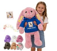 DRAJOIN Peluche Coniglietto Grande Personalizzato con Texto Foto, 40cm A 65cm Big Easter Bunny Stuffed Animal Di Peluche Su Misura Come Primi Regali Di Pasqua per Ragazzi A Pasqua E Navidad