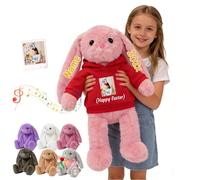 DRAJOIN Peluche Coniglietto Grande Personalizzato con Texto Foto, 40cm A 65cm Big Easter Bunny Stuffed Animal Di Peluche Su Misura Come Primi Regali Di Pasqua per Ragazzi A Pasqua E Navidad