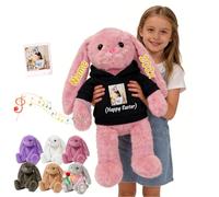 DRAJOIN Peluche Coniglietto Grande Personalizzato con Texto Foto, 40cm A 65cm Big Easter Bunny Stuffed Animal Di Peluche Su Misura Come Primi Regali Di Pasqua per Ragazzi A Pasqua E Navidad