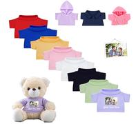 DRAJOIN Ropa Personalizada para Osos de Peluche con Foto y Nombre, Ropa para Osos 20-40 cm Muñecos Haz tu Propia Camisa de Peluche