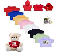 DRAJOIN Ropa Personalizada para Osos de Peluche con Foto y Nombre, Ropa para Osos 20-40 cm Muñecos Haz tu Propia Camisa de Peluche