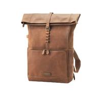 DRAKENSBERG Arthur DR00413 - Mochila enrollable de piel con compartimento para portátil de 16 pulgadas, función de maletín, 20-30 l, color marrón