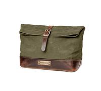 DRAKENSBERG Neceser grande 'Otis' de lona encerada, piel, impermeable, ampliable, diseño enrollable, hasta 8 l, Bosque Verde