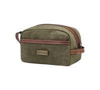 DRAKENSBERG Neceser para hombre 'Liam' de lona encerada, impermeable, viaje, deporte, 5 l, verde bosque, DR00630