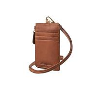 DRAKENSBERG Tarjetero 'AVA' pequeño, para colgar, con bolsillo para monedas, bolsillo en el pecho, piel de vacuno, marrón caramelo, Mini Geldbeutel - 8x13cm, Moderno