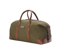 DRAKENSBERG Weekender David - Bolsa de viaje vintage para hombre y mujer, de lona con piel, ampliable, 45-60 l, Verde Oliva-M, medium, Fin de semana clásico