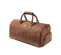 DRAKENSBERG Weekender 'Finn' - Bolsa de Viaje de Piel con Compartimento para Zapatos, señora, Caballero, Equipaje de Mano, 40L - Marrón Habana, DR00300