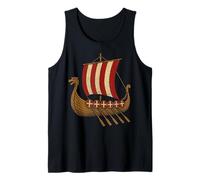 Drakkar Vikingo Barco Nórdico Valhalla Guerreros Runas Camiseta sin Mangas
