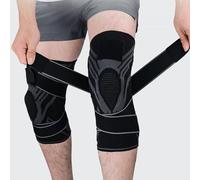 Drakon Rodillera Menisco y Ligamento. Rodillera de Compresión para Gym y Futbol con Estabilizadores Laterales y Bandas Ajustables. Rodillera Rotuliana para Hombre y Mujer. (Negro, Medium)