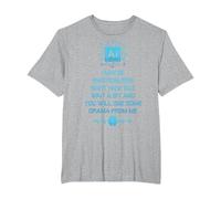 Drama de IA Camiseta, Hombre Tallas Grandes, Gris Jaspeado, 3X Alto