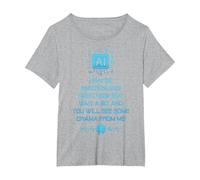 Drama de IA Camiseta, Mujer Tallas Grandes, Gris Jaspeado, 3XL Grande