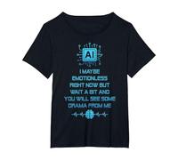 Drama de IA Camiseta, Mujer Tallas Grandes, Negro, 1XL Grande