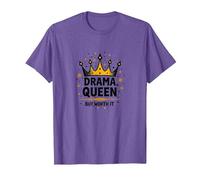 Drama Queen But Worth It Crown - Cita Divertida y atrevida Camiseta, Hombre, Morado Jaspeado, XXL