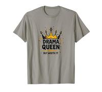 Drama Queen But Worth It Crown - Cita Divertida y atrevida Camiseta, Hombre, Pizarra, 3XL