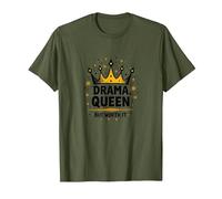 Drama Queen But Worth It Crown - Cita Divertida y atrevida Camiseta, Hombre, Verde Oliva, L