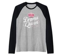 Drama Queen Reina Princesa Autoestima Mujeres Fuertes Camiseta Manga Raglan