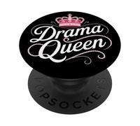 Drama Queen Reina Princesa Autoestima Mujeres Fuertes PopSockets PopGrip Adhesivo