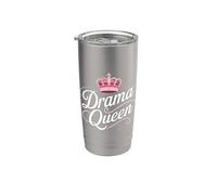 Drama Queen Reina Princesa Autoestima Mujeres Fuertes Vaso térmico de acero inoxidable de doble pared