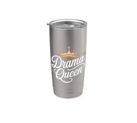 Drama Queen Reina Princesa Autoestima Mujeres Fuertes Vaso térmico de acero inoxidable de doble pared