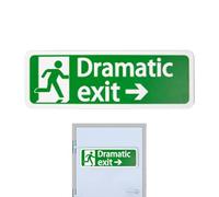 Dramatic Exit Sign - Colorful Plate Wall Sign, Decorative Signage, Vibrant Design for Garage Restaurant Bar Room, Easy Mounting Home Decor, Lightweight Accessory | Providing Stylish Decor