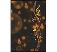 Dramatic Music Notes Notebook Journal Gold 100 pages: 6.69 x 9.61 size Wide Rule