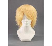 Dramatical Murder DMMD-Noiz Cosplay peluca amarillo dorado corto pelucas de pelo de fibra resistente al calor Pelucas + gorro de peluca
