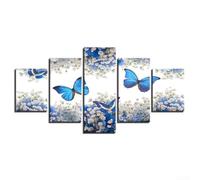 Dramático con nuestras modernas mariposas abstractas en una colección de arte de pared de 5 piezas (L)