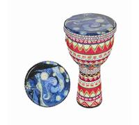 Drambe Africano de 8 Pulgadas Djembe Drum Djembe-Drum con Decoración de Tejido Patrón Tradicional para Amante del Tambor, Resistente a los Golpes para un Juego Vigoroso (1)