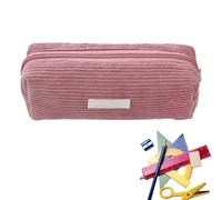 Dranng Estuche para lápices de color sólido, estuche de pana, gran capacidad, con cremallera, bolsa de maquillaje, bolsa de pana, estuche para lápices, estuche estético para la escuela y la oficina,