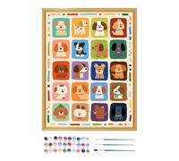 Dranng Kit De Pintura Por Números De Perro Para Adultos | Cuadro Para Gato Colorido - Juego De Herramientas Artísticas | Regalo Cumpleaños Fiestas Escolares Hogar Decoración