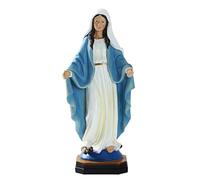 Dranng Santísima Virgen Madre María Estatua - Polyresin Inmaculada Concepción Estatua Religiosa para Jardín, Al Aire Libre, Patio, Cementerio De Piedra Gravosa, 22,4 * 7,1 * 7 cm