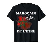 Drapeau Maroc Marocain et fièr de l'être Maroc Camiseta gráfica económica, Hombre, Negro, M