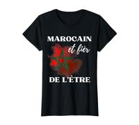 Drapeau Maroc Marocain et fièr de l'être Maroc Camiseta gráfica económica, Mujer, Negro, M
