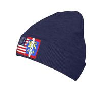 Drapeau P. Departamento De Mayenne Y América Hombre Mujer Watch Cap Cálido Gorros con Vuelta Transpirable Gorro Invierno para Correr Ciclismo Pasear Al Perro