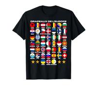 Drapeaux de l'Europe 45 Drapeaux Pays Européens Géographie Camiseta