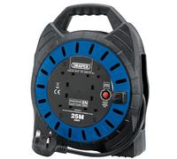 Draper 02119 - Carrete de cable de cuatro enchufes de 230 V, 25 m