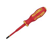 Draper 02256 XP1000 VDE - Destornillador tipo Slimline PZ/SL, n.º 2 x 100 mm, rojo y amarillo