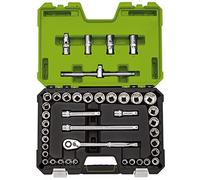 Draper 04465 MM/AF Juego de enchufes combinados, 1/2" Sq. Dr, Verde (41 piezas)