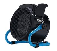 Draper 04565 PTC - Calentador de ventilador, 2kW, 2 ajustes de calor, azul y negro, calentador para hogar y oficina