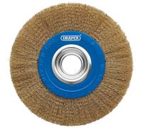 Draper 08067 Latonado Acero Banco Amoladora Alambre Cepillo Rueda, 200 x 31.75mm