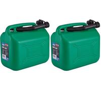 Draper 09055 - Bote de combustible de plástico, 10 L, color verde (Paquete de 2)
