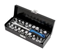 Draper 12396 Juego de llaves de tapón de drenaje de aceite, 3/4 pulgadas cuadradas Dr. (20 piezas), plateado
