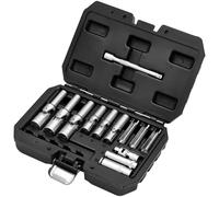 Draper 12397 Pared Fina Psg Brillo Enchufe Set, 1cm & 0.6cm Cuadrado Dr. 18 Pcs